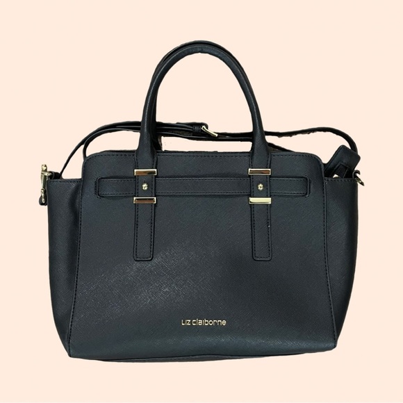 Liz Claiborne Black Handbag with Shoulder Strap and Handles - Picture 1 of 8
